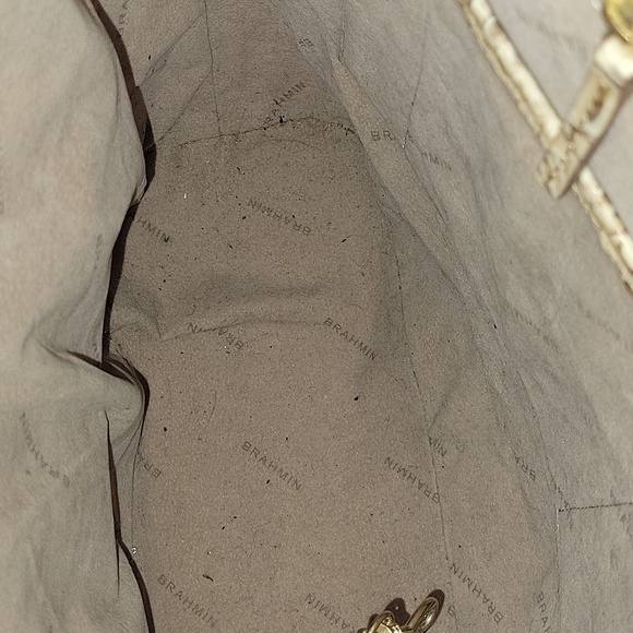 Large Brahmin Tan Croc Embossed Tote Shoulder Bag - Picture 14 of 14